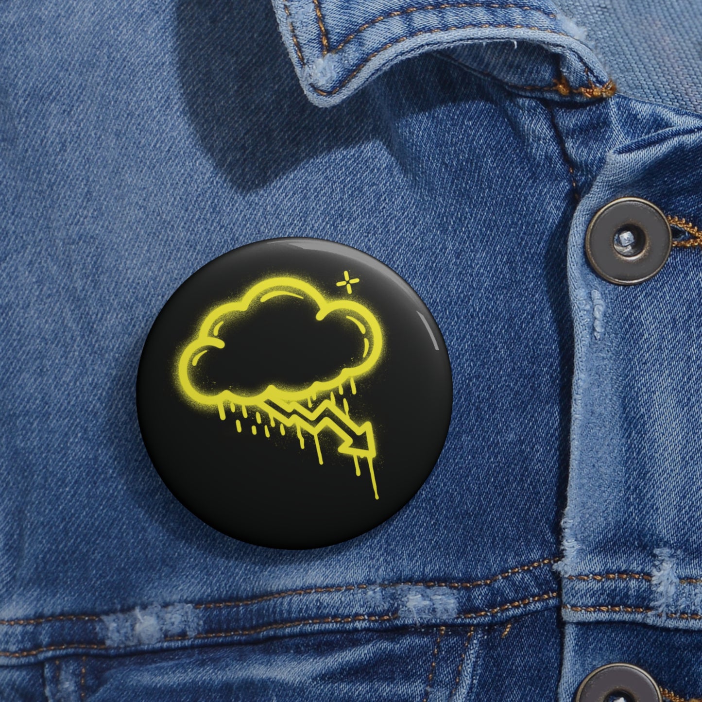 Yellow Graffiti Crash Cloud Pin