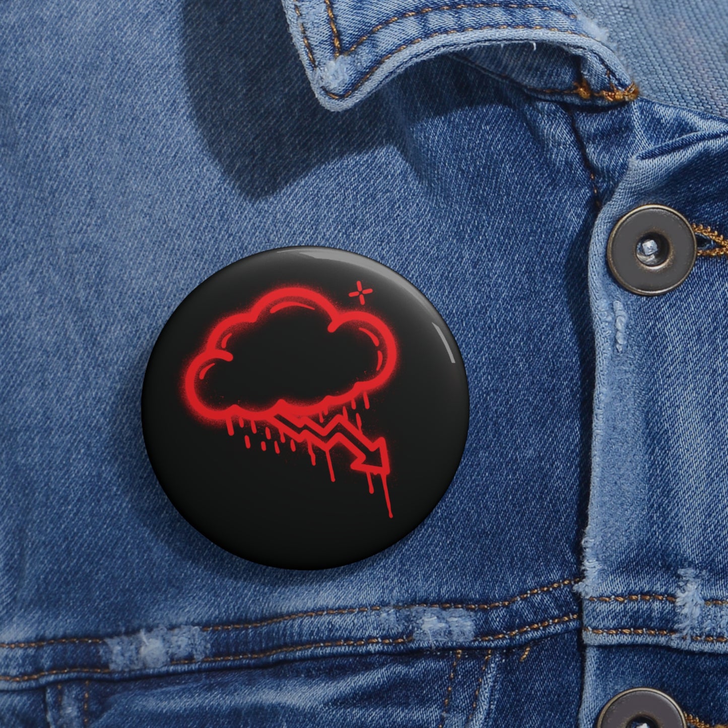 Red Graffiti Crash Cloud Pin