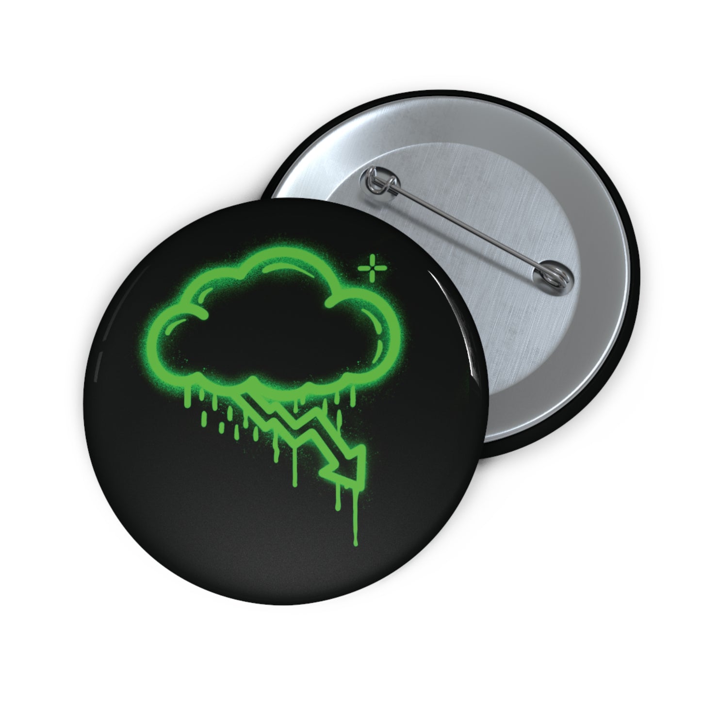 Green Graffiti Crash Cloud Pin