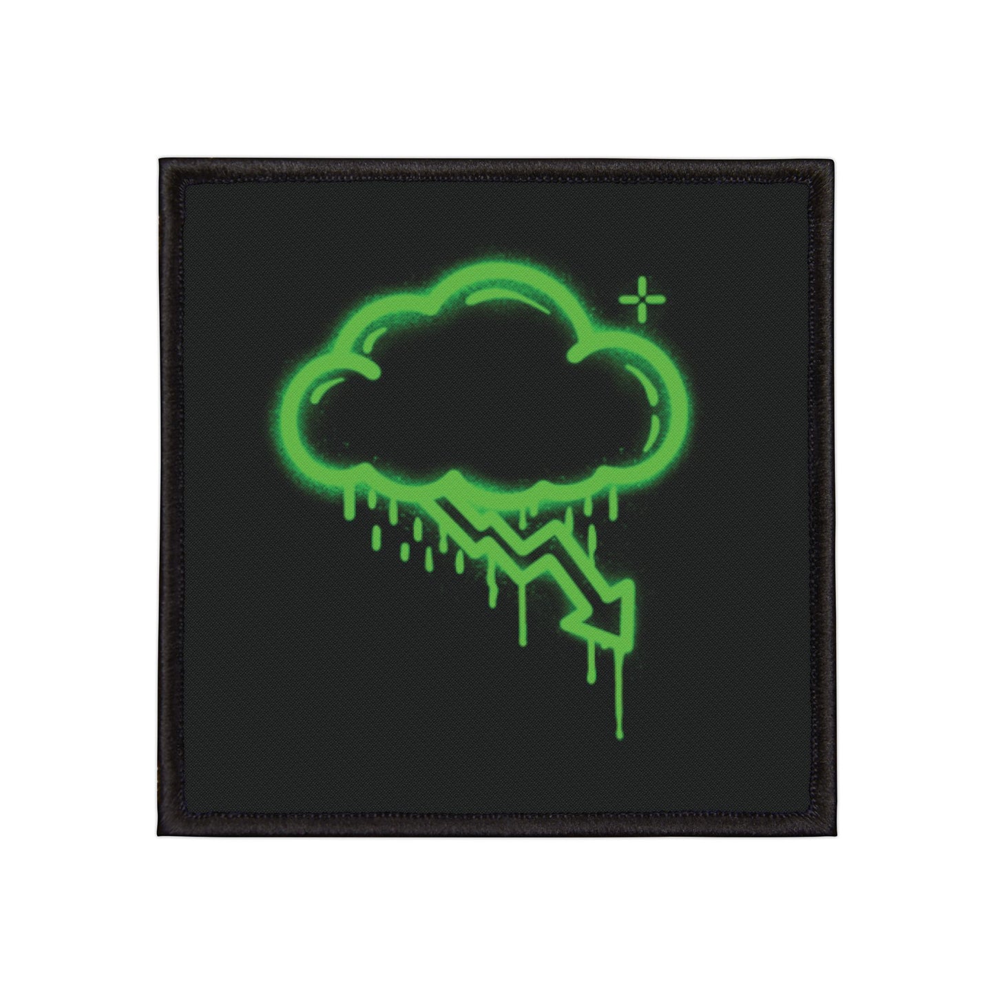 Green Graffiti Crash Cloud Patch