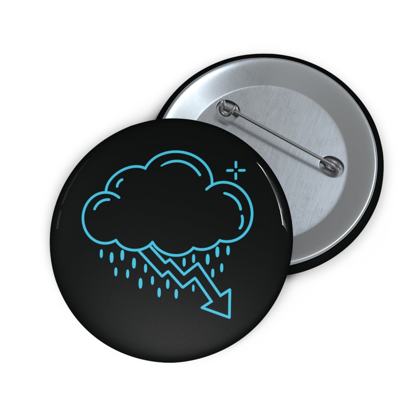 Blue Crash Cloud Black Pin