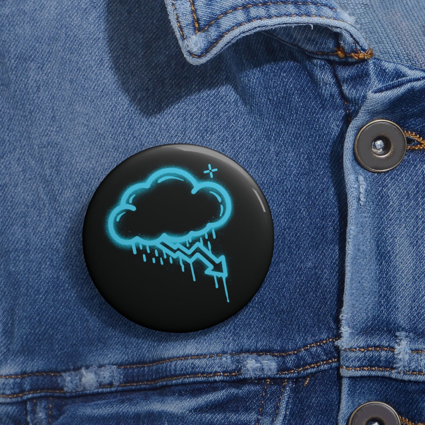 Blue Graffiti Crash Cloud Pin