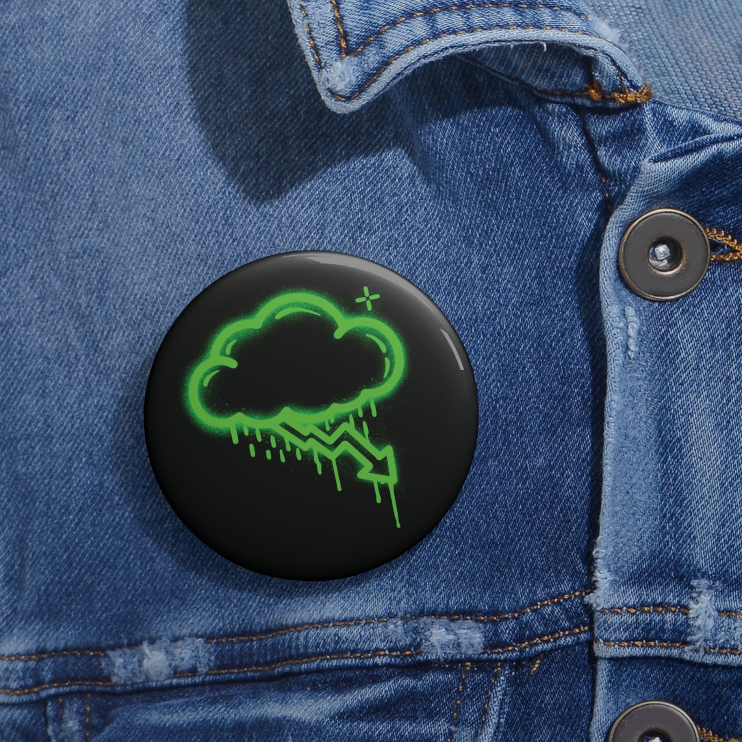Green Graffiti Crash Cloud Pin