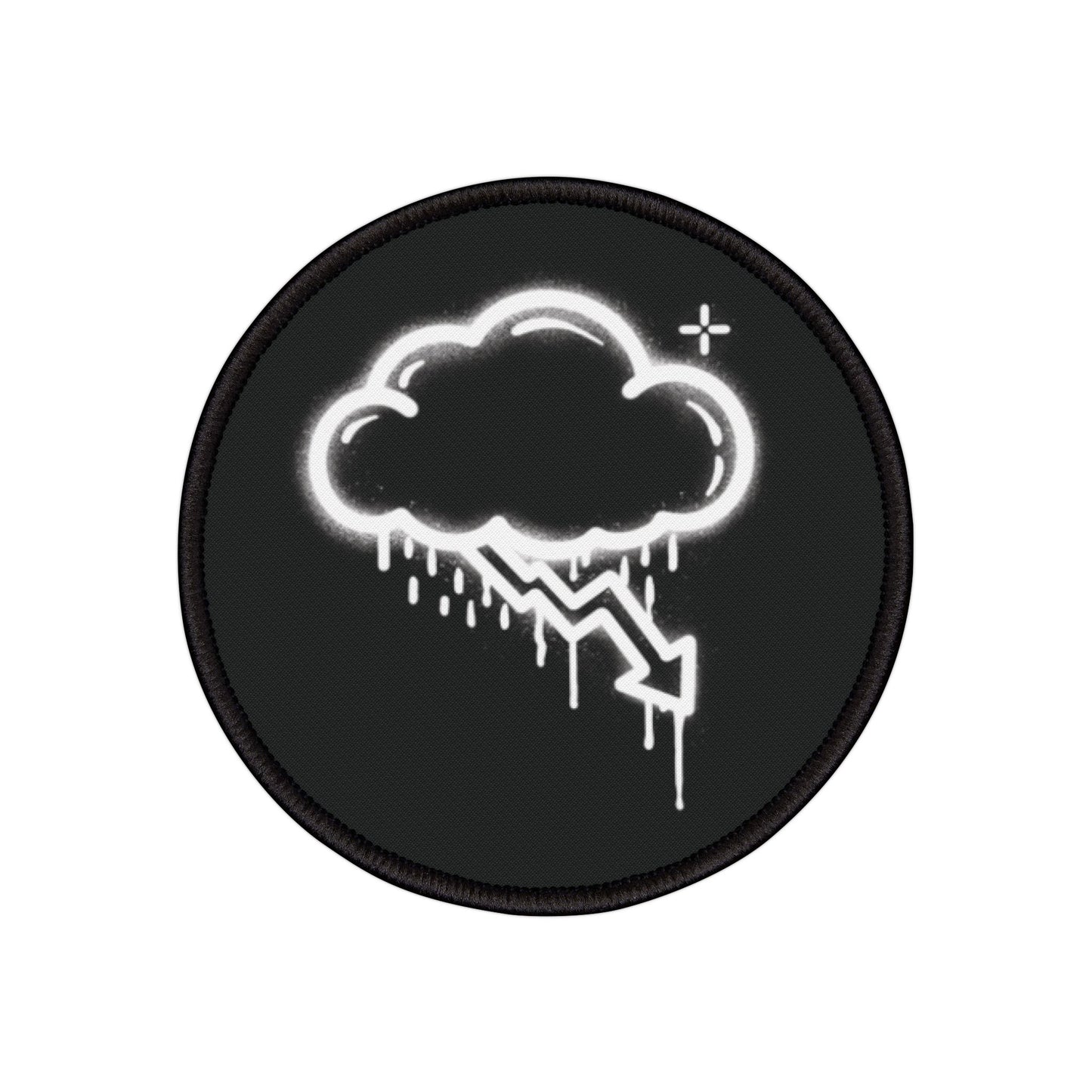White Graffiti Crash Cloud Patch