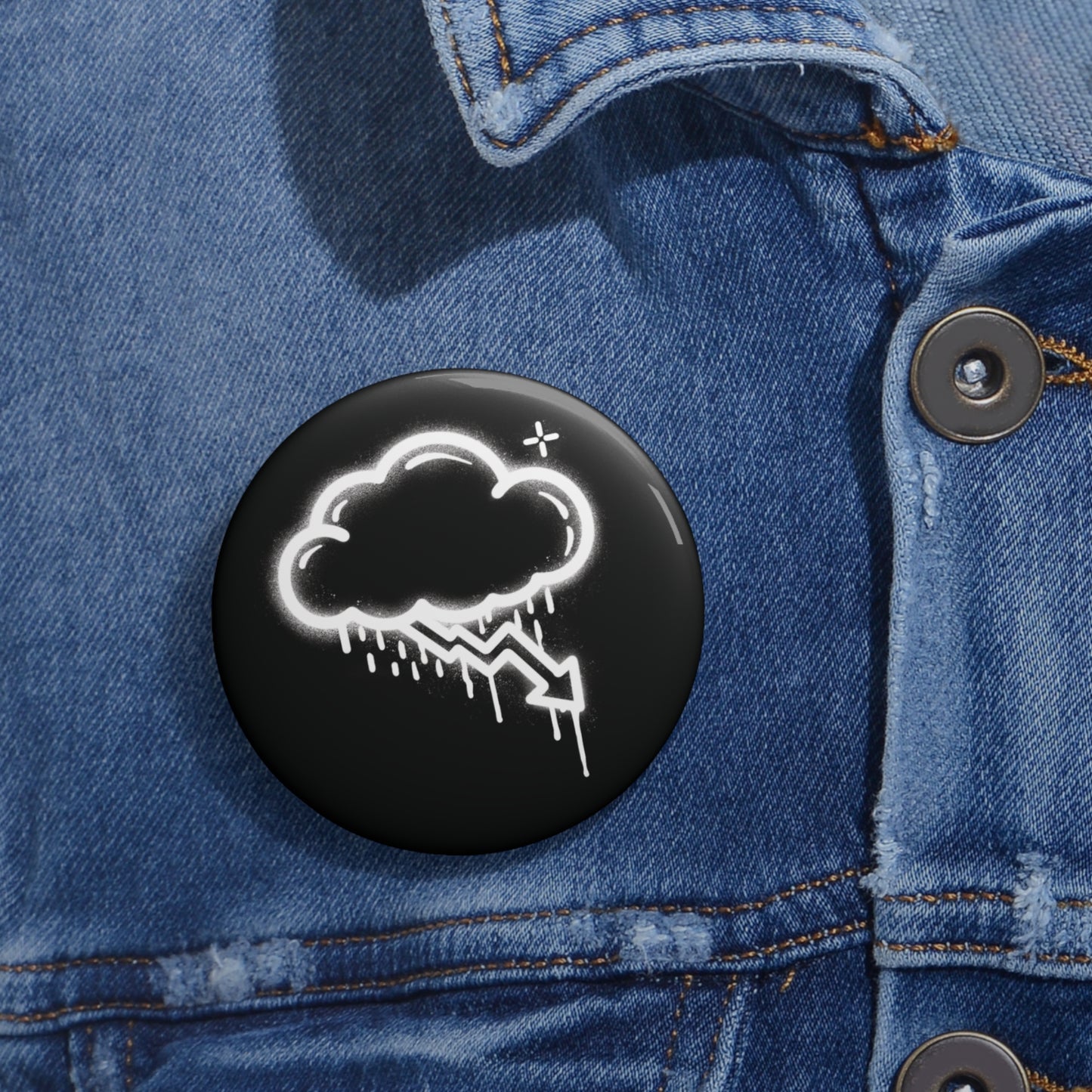 White Graffiti Crash Cloud Pin