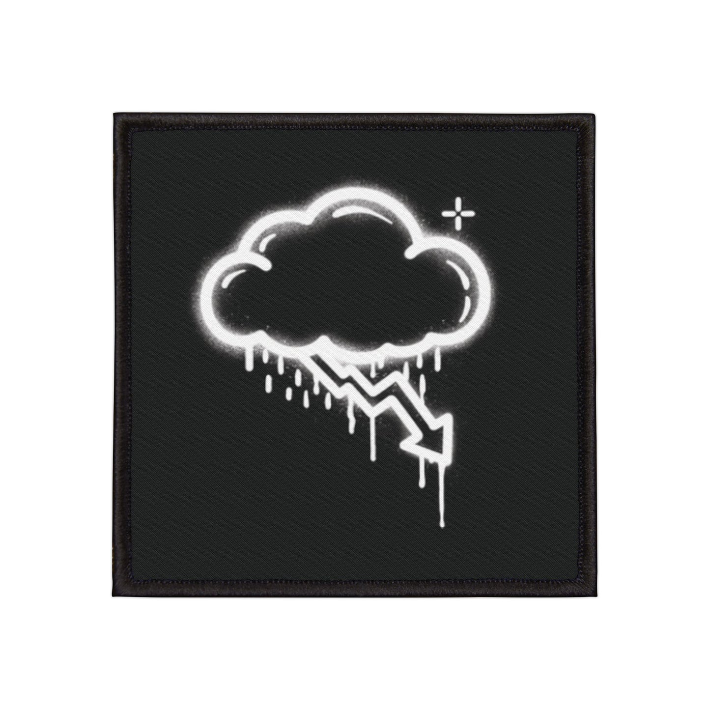 White Graffiti Crash Cloud Patch