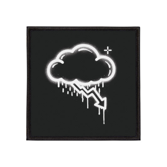 White Graffiti Crash Cloud Patch
