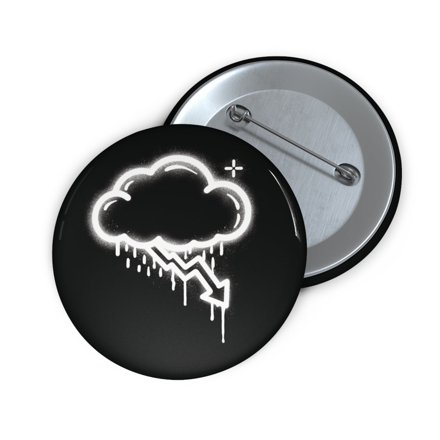 White Graffiti Crash Cloud Pin