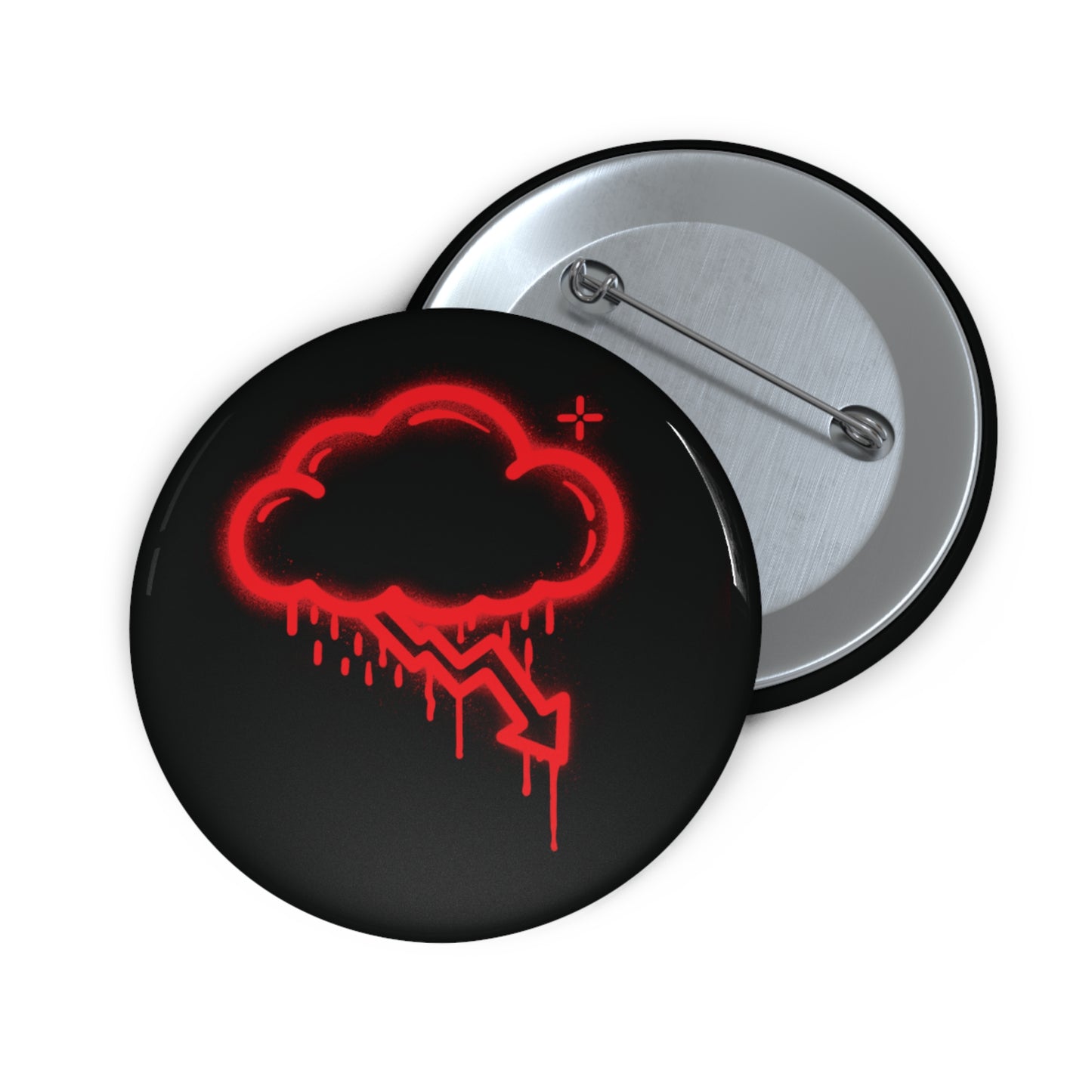 Red Graffiti Crash Cloud Pin